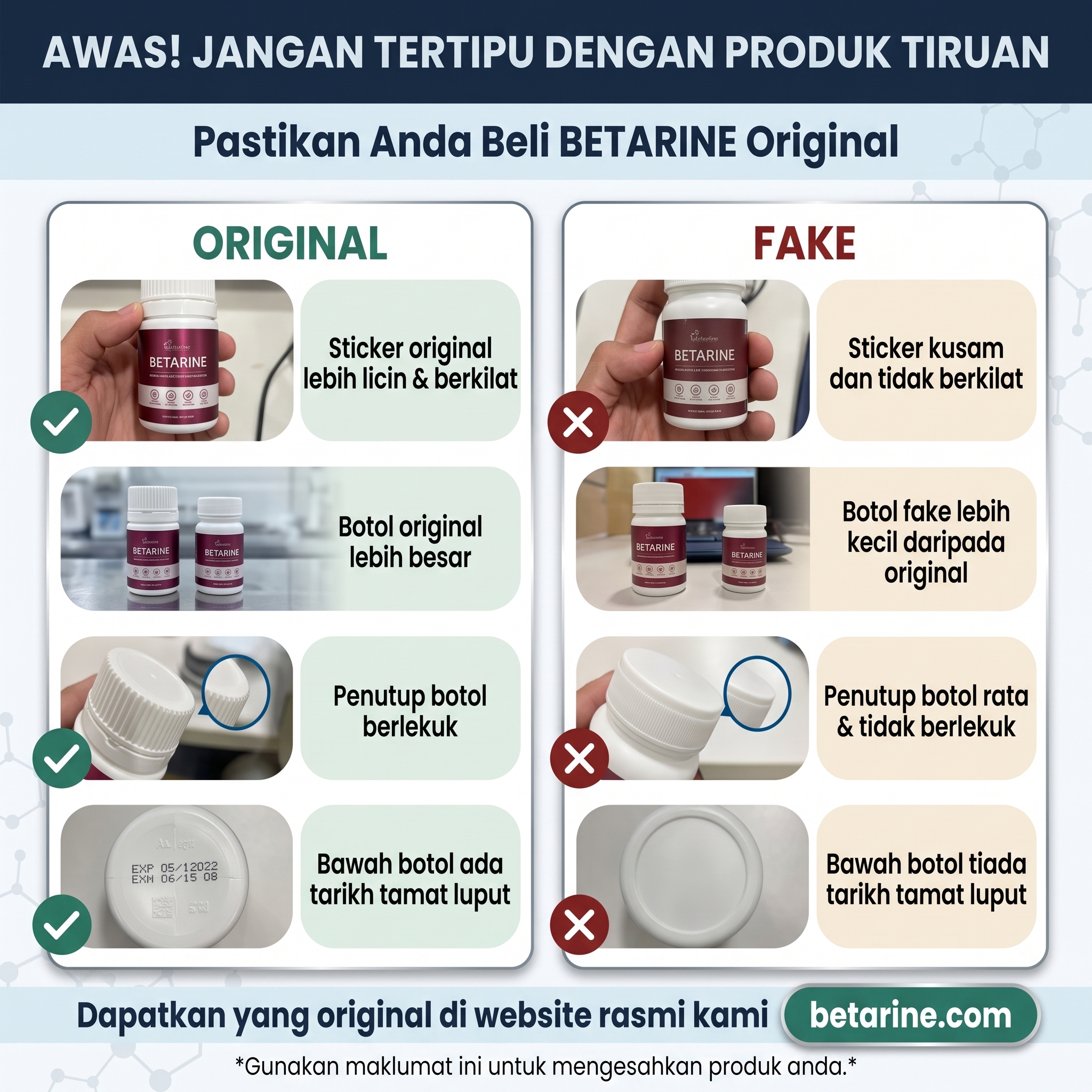 Betarine Original vs Fake