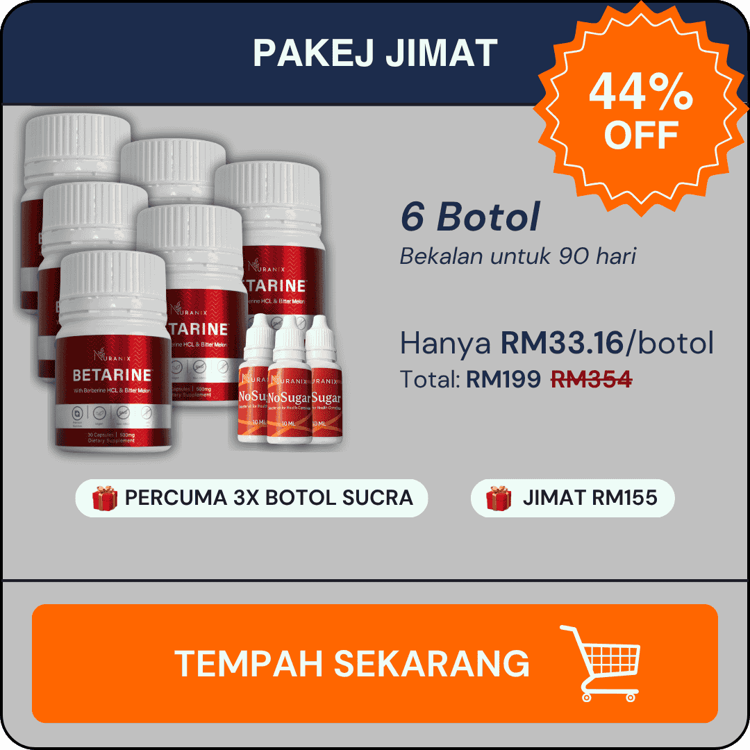 Betarine Pakej Jimat (6 Botol + Percuma 3x Sucra)