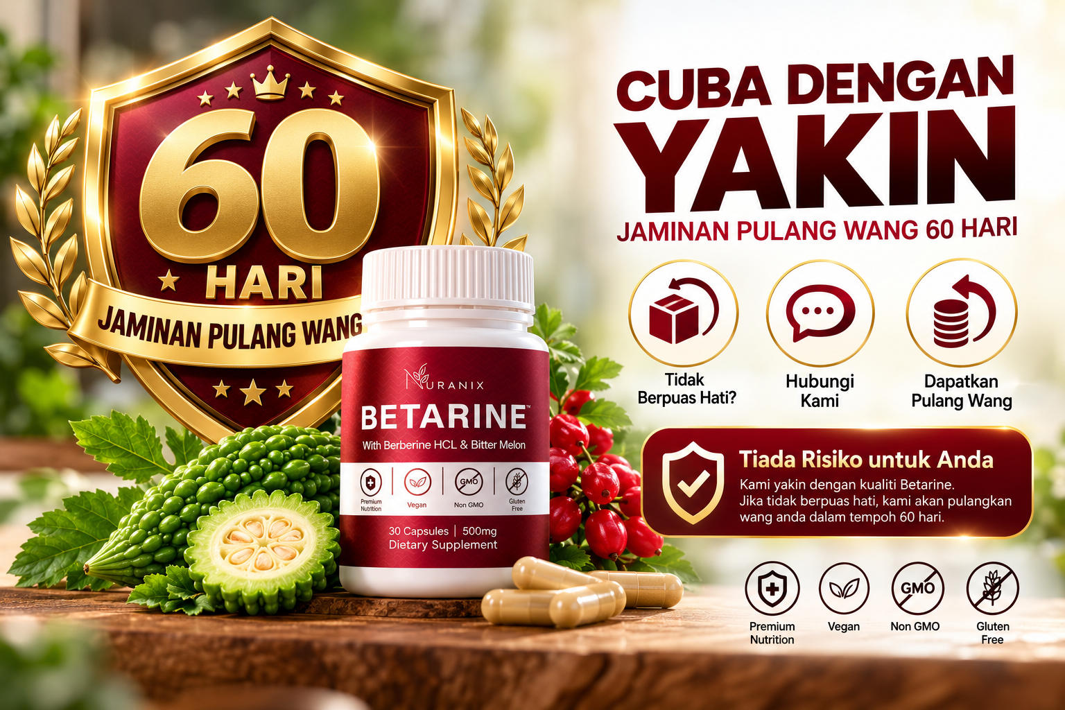 Jaminan 60 hari Betarine