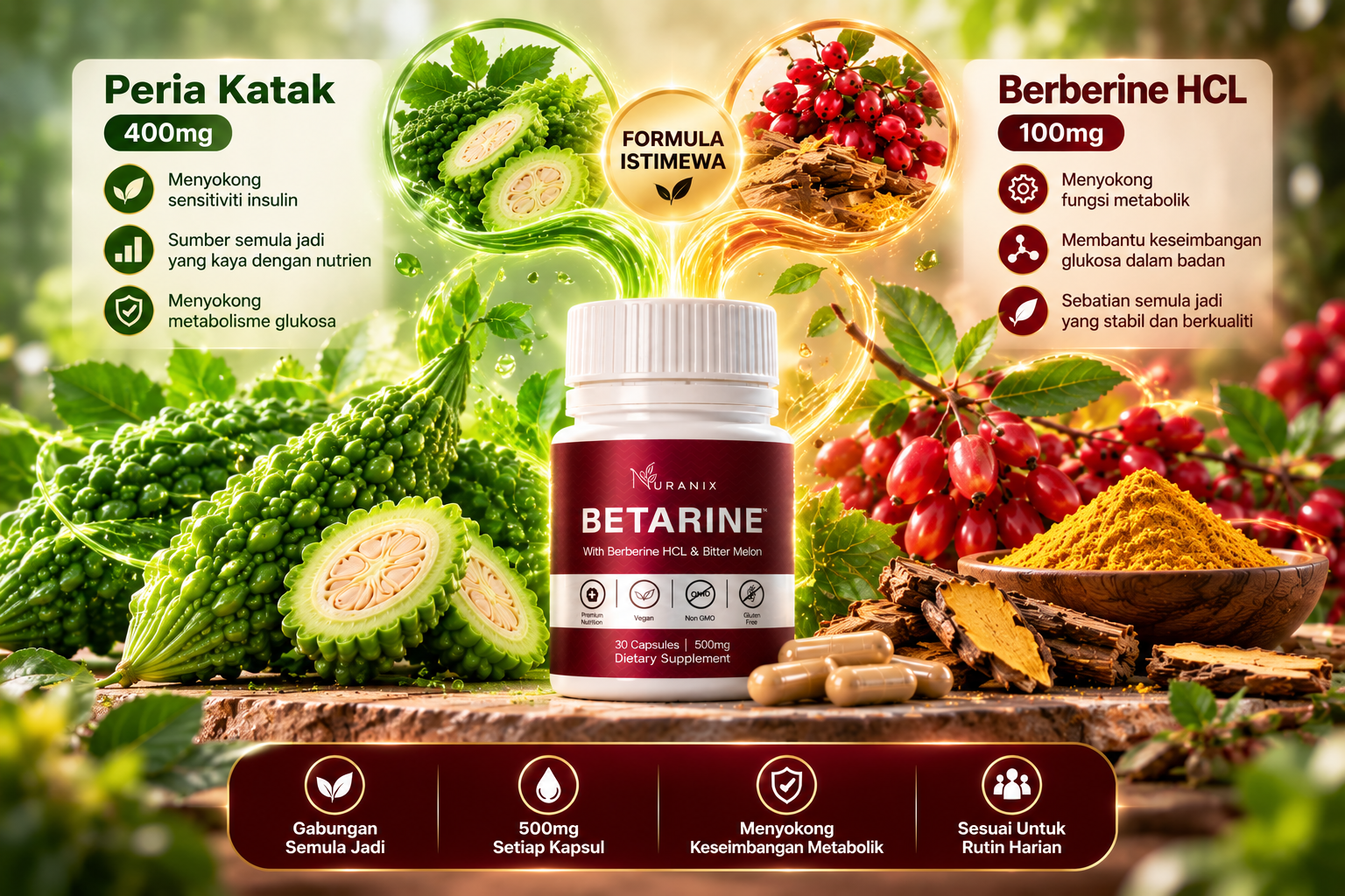 Gabungan Peria Katak dan Berberine dalam Betarine